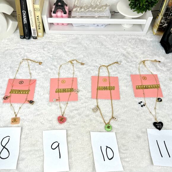 Chanel resin acrylic Charm with new gold chain necklace. Great gift. Choose ONE! - Picture 3 of 12